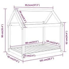 Greatstore Pelíšek pro psy černý 101x70x90 cm masivní borovice