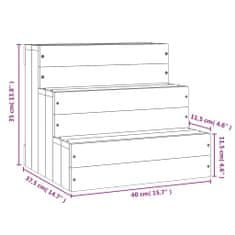 Vidaxl Schůdky pro domácí zvířata 40x37,5x35 cm masivní borové dřevo