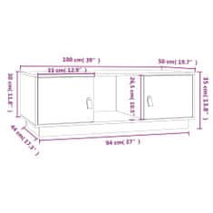 Greatstore Konferenční stolek 100x50x35 cm masivní borové dřevo