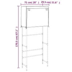 Greatstore 2patrový úložný regál nad pračku Krém 71x29,5x170,5 cm železo