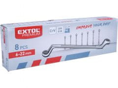 Extol Premium Klíče očkové, sada 8ks, 6-22mm, CrV