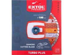 Extol Premium Kotouč diamantový řezný TURBO PLUS - suché i mokré řezání, O 180x22,2x2,8mm