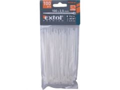 Extol Premium Pásky stahovací na kabely bílé, 100x2,5mm, 100ks, nylon PA66