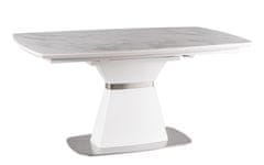 CASARREDO Jídelní stůl rozkládací SATURN II 160 ceramic bílý mramor/bílý mat