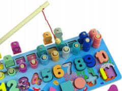 Lean-toys Dřevěná výuková tabule 5v1 Čísla Akce