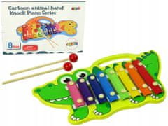 Lean-toys Dřevěné činely pro děti - Barevný krokodýl 8