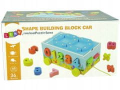 Lean-toys Dřevěný třídič na kolečkách blokuje geometrii postav