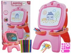 Lean-toys Oboustranná magnetická tabule Pink Szab