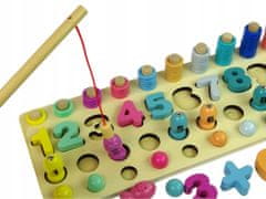 Lean-toys Dřevěná výuková tabule 4v1 počítadlo čísel