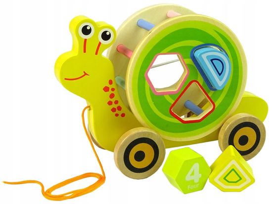 Lean-toys Žlutý šnek tahání na kolečkách třídič Pad