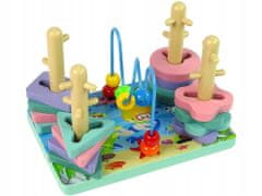 Lean-toys Třídič dřevěných bloků Mořský svět korálků Eduk