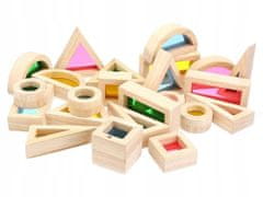 Lean-toys Trojrozměrné Dřevěné Bloky Různých Kaleid Barev