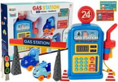 Lean-toys Čerpací stanice s auty, světly a zvukem