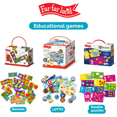 Farfarland Vzdělávací puzzle - "Matematika (Triple)". Barevné puzzle pro batolata. Učení hračky pro děti