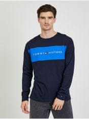 Tommy Hilfiger Tmavě modré pánské tričko s dlouhým rukávem Tommy Hilfiger M