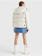 Tommy Jeans Krémová dámská prošívaná zimní bunda Tommy Jeans Alaska Puffer XS