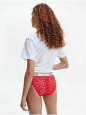 Calvin Klein Červené dámské krajkové kalhotky Calvin Klein Underwear XS