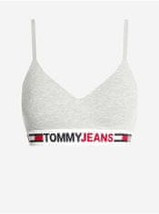 Tommy Jeans Světle šedá dámská žíhaná podprsenka Tommy Jeans S