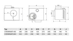 Soler&Palau Krbový ventilátor CHEMINAIR 600, integrovaný termostat, tichý chod, průtok 600 m3/h, výkon 100 W, rychlost otáček 1050 min-1.