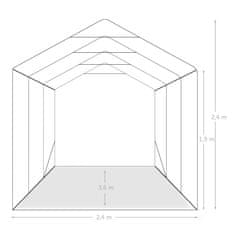 Vidaxl Plachtová garáž PVC 2,4 x 3,6 m zelená