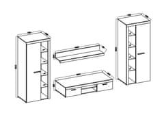 Falco Obývací stěna Rumba XL dub lefkas