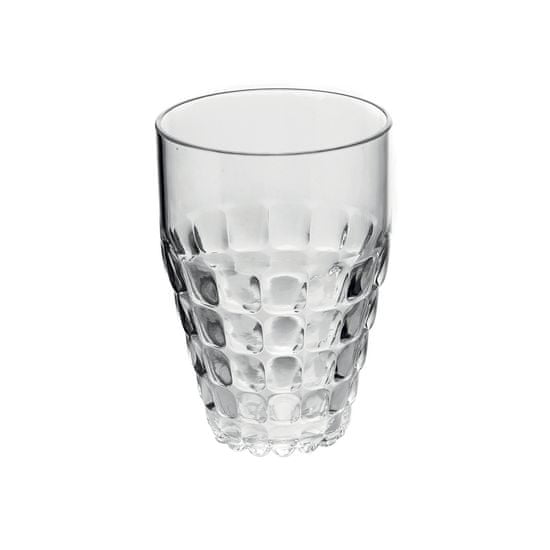 Guzzini vysoká ozdobná sklenička TALL TUMBLER TIFFANY CLEAR průsvitná bílá