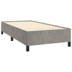 Greatstore Box spring postel s matrací světle šedá 80 x 200 cm samet