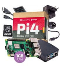 Raspberry Pi Oficiální sada s Raspberry Pi 4, 1GB RAM, 32GB karta, oficiální krabička