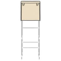 Vidaxl 2patrový úložný regál nad toaletu Krém 56 x 30 x 170 cm železo