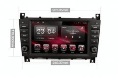 Kapud Android Autorádio Mercedes CLC W203 2008-2010, C-Class W203 2004-2007 2din autorádio GPS navigace s Bluetooth, USB, WiF, ANDROID 10