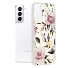 Techsuit Kryt Samsung Galaxy S21 Techsuit - Marble Series - Chloe White