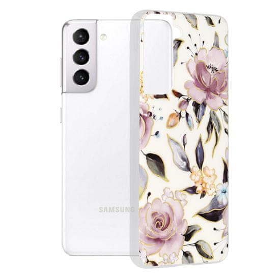 Techsuit Kryt Samsung Galaxy S21 Techsuit - Marble Series - Chloe White