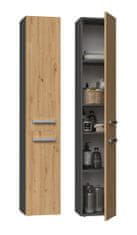 Topeshop Koupelnová skříňka NEL II antracit/dub artisan