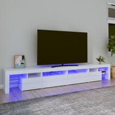 Greatstore TV skříňka s LED osvětlením bílá vysoký lesk 280x36,5x40 cm