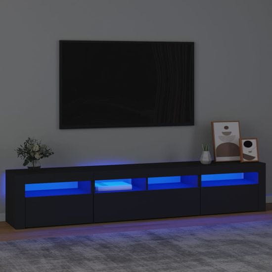 Vidaxl TV skříňka s LED osvětlením černá 210 x 35 x 40 cm