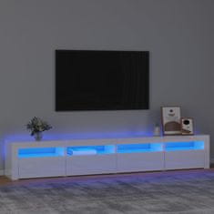 Vidaxl TV skříňka s LED osvětlením bílá vysoký lesk 240x35x40 cm