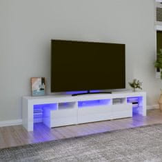 Vidaxl TV skříňka s LED osvětlením bílá vysoký lesk 200x36,5x40 cm