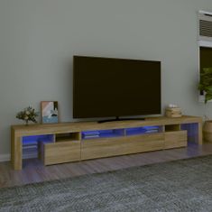 Vidaxl TV skříňka s LED osvětlením dub sonoma 260x36,5x40 cm