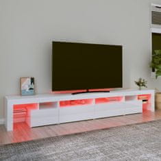 Greatstore TV skříňka s LED osvětlením bílá vysoký lesk 280x36,5x40 cm