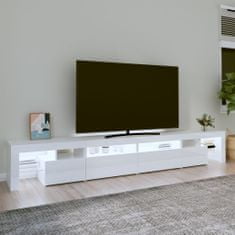 Greatstore TV skříňka s LED osvětlením bílá vysoký lesk 280x36,5x40 cm