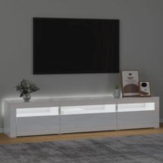 Greatstore TV skříňka s LED osvětlením bílá vysoký lesk 195x35x40 cm