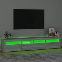 Greatstore TV skříňka s LED osvětlením šedá sonoma