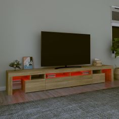 Vidaxl TV skříňka s LED osvětlením dub sonoma 260x36,5x40 cm