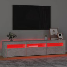 Vidaxl TV skříňka s LED osvětlením betonově šedá 180x35x40 cm