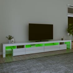 Vidaxl TV skříňka s LED osvětlením bílá vysoký lesk 290x36,5x40 cm