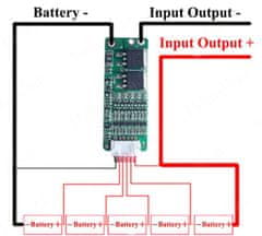 HADEX Ochranný obvod a balancér pro 5 Li-Ion článků 18650, proud do 15A