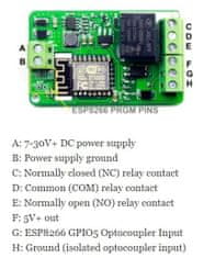 HADEX Modul relé wifi s ESP8266, napájení 7-30V