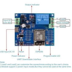 HADEX Modul relé wifi s ESP8266, napájení 5-80V