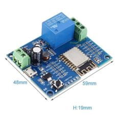 HADEX Modul relé wifi s ESP8266, napájení 5-80V