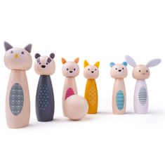 InnoVibe Bigjigs Toys Kuželky lesní zvířátka